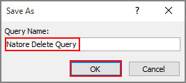 How to save delete query