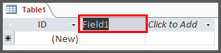 Show Field Header for new field in Access 2016