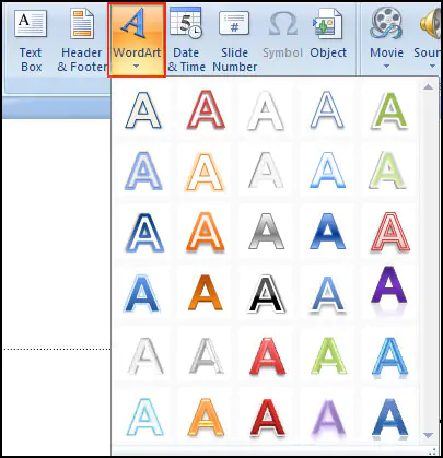 Introduction of WordArt in PowerPoint 2007