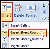 Insert Row in Excel 2007