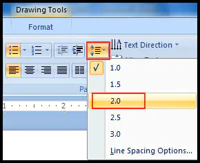 Change line spacing using default option in PowerPoint 2007