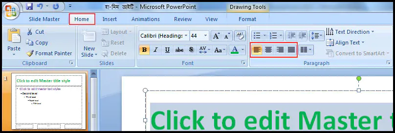 Change Font Alignment in PowerPoint 2007