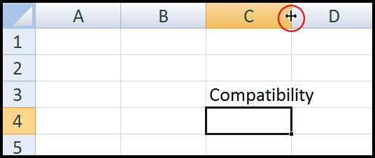 Resize Column width in Excel 2007