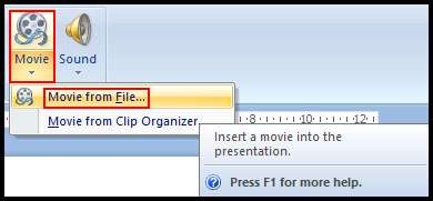 Insert Movie from file in PowerPoint 2007