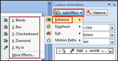 Apply Custom Animation in PowerPoint 2007