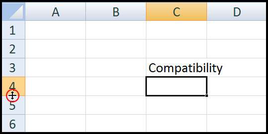 Change Row height in Excel 2007