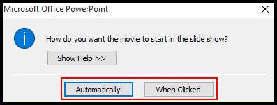 Select when movie start in PowerPoint 2007