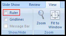 Show Ruler in PowerPoint 2007