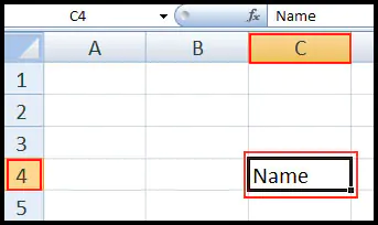 Cell address in Excel 2007