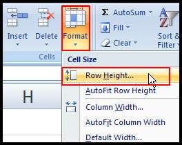 Change Row height in Excel 2007