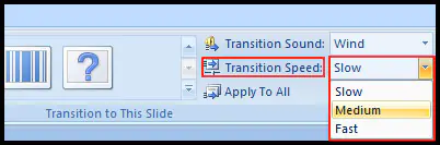 Change Transition Speed in PowerPoint 2007