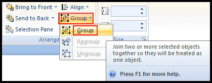 Group multiple object in PowerPoint 2007