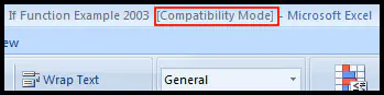 Compatibility mode in Excel 2007