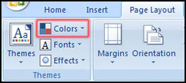 Change Theme Color in Excel 2007