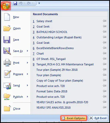 Show Developer Tab in Excel 2007