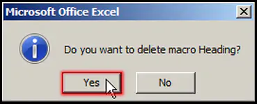 Delete Macro in Excel 2007