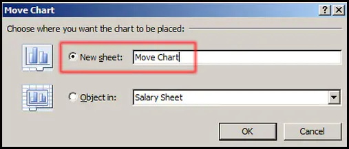 Move Chart to New Sheet in Excel 2007