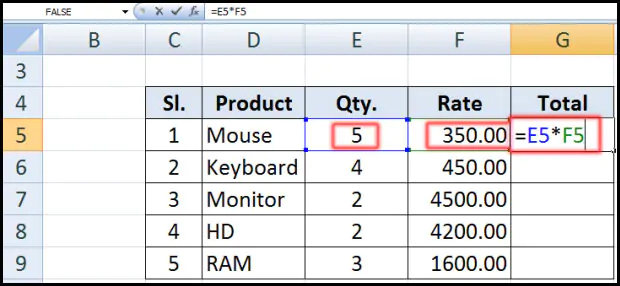 Relative Reference in Excel 2007