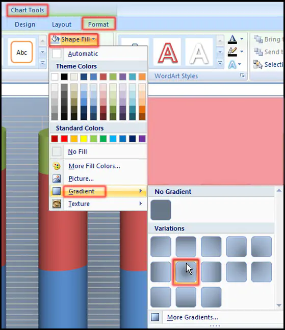 Change Chart Area Background in Excel 2007