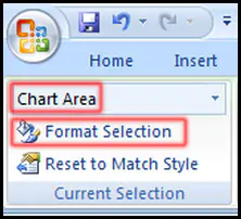 Change format selected option a chart in Excel 2007
