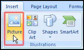 Insert a Picture in worksheet in Excel 2007