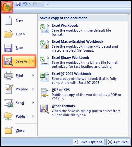 Save As Templates in Excel 2007