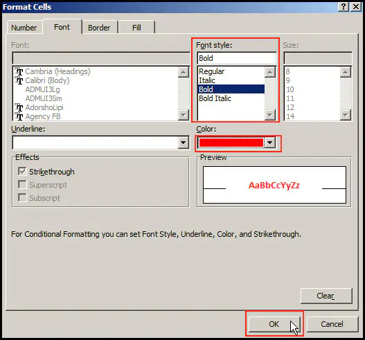 Apply custom format in conditional formatting in Excel 2007