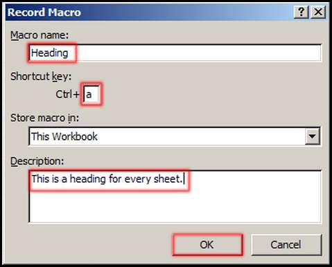 Record Macro Dialog Box in Excel 2007