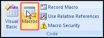 Run Macro in Excel 2007