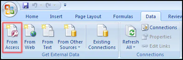 Import Access Database in Excel 2007 Image 1