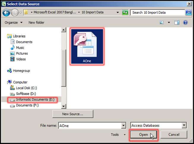 Import Access Database in Excel 2007 Image 2