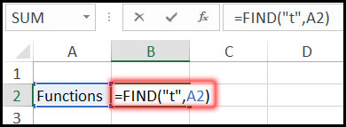 Using Find Function with Example in Excel