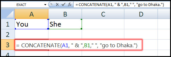 Using ampersand sign with Concatenate function in Excel