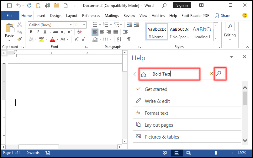 How to use F1 Keyboard Feature in MS Word 2016