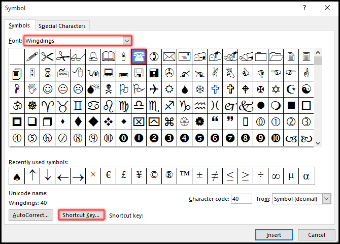 Create Keyboard Shortcut for a Symbol in MS Word 2016