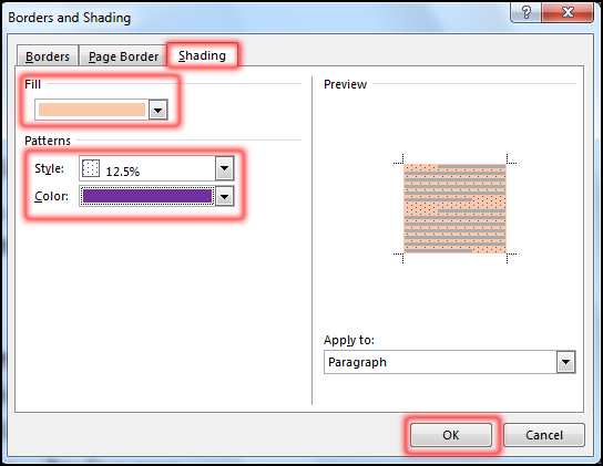 Create Text Shading in MS Word 2016