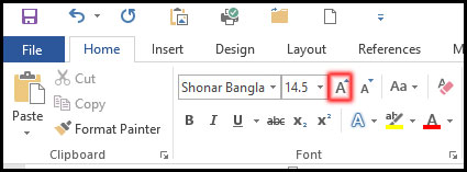 Chang Font Style and Size