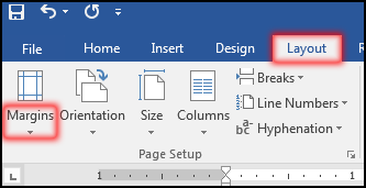 Change Margin in MS Word 2016