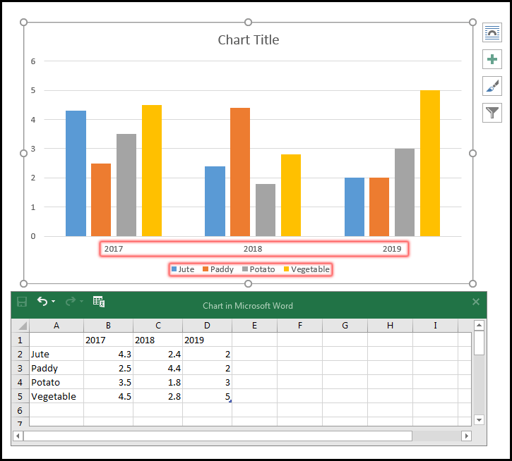How to switch column and row data in a chart or graph 1