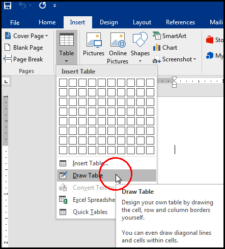 Draw Table in MS Word 2016 Bangla Tutorial