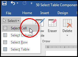 Select Cell From Layout Tab in MS Word 2016 Bangla Tutorial