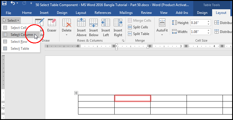 Select Column From Layout Tab in MS Word 2016 Bangla Tutorial
