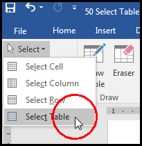 Select Table From Layout Tab in MS Word 2016 Bangla Tutorial