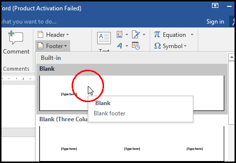 Insert a Blank Footer in MS Word 2016 Bangla Tutorial