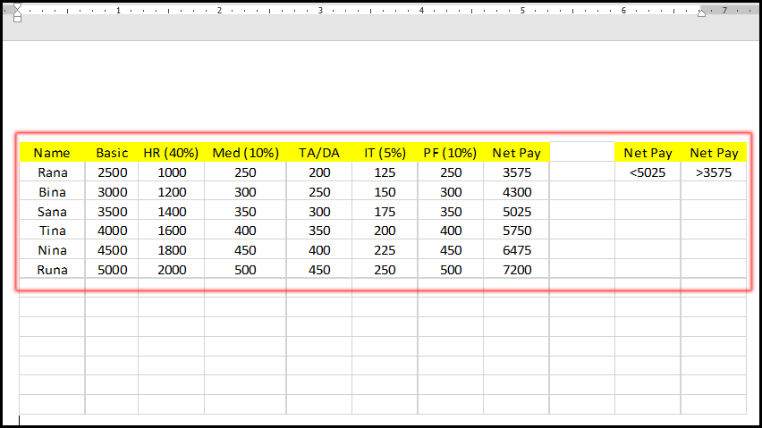 Inserted an Excel Sheet in Word Document - MS Word Bangla Tutorial