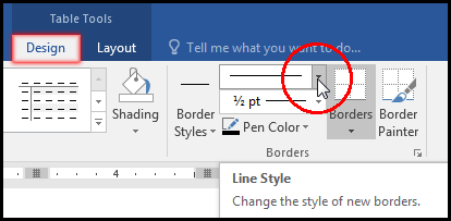 Select Line Style for Table Border in MS Word 2016 Bangla Tutorial