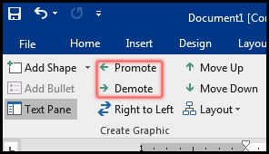 Promote & Demote Command in MS Word 2016 Bangla Tutorial