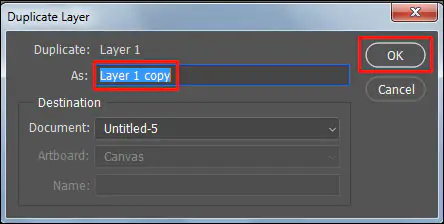 Duplicate layer in Adobe Photoshop CC