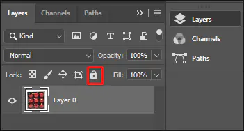 Lock Layer in Adobe Photoshop CC