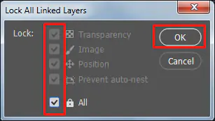 Lock Layers in Photoshop CC from Layer Menu